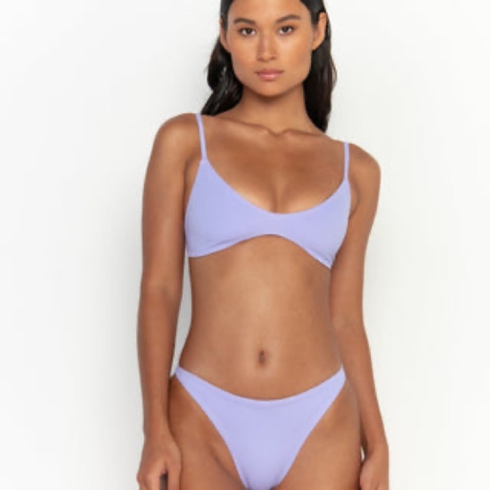 New Gooseberry Intimates So Chic Bikini Top in Fairytale Purple Large